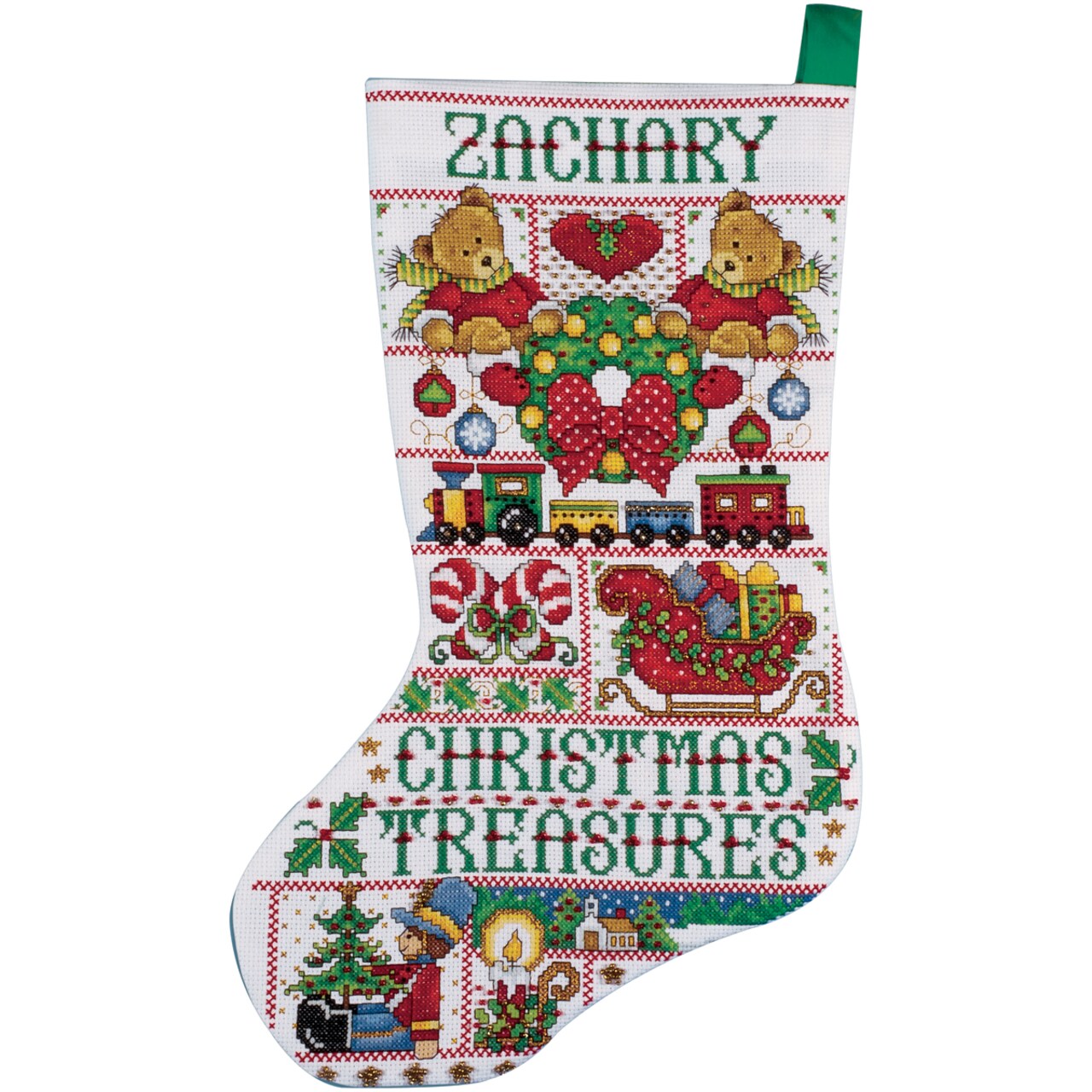 Design Works Counted Cross Stitch Stocking Kit 17 Long-Christmas Treasure  (14 Count)
